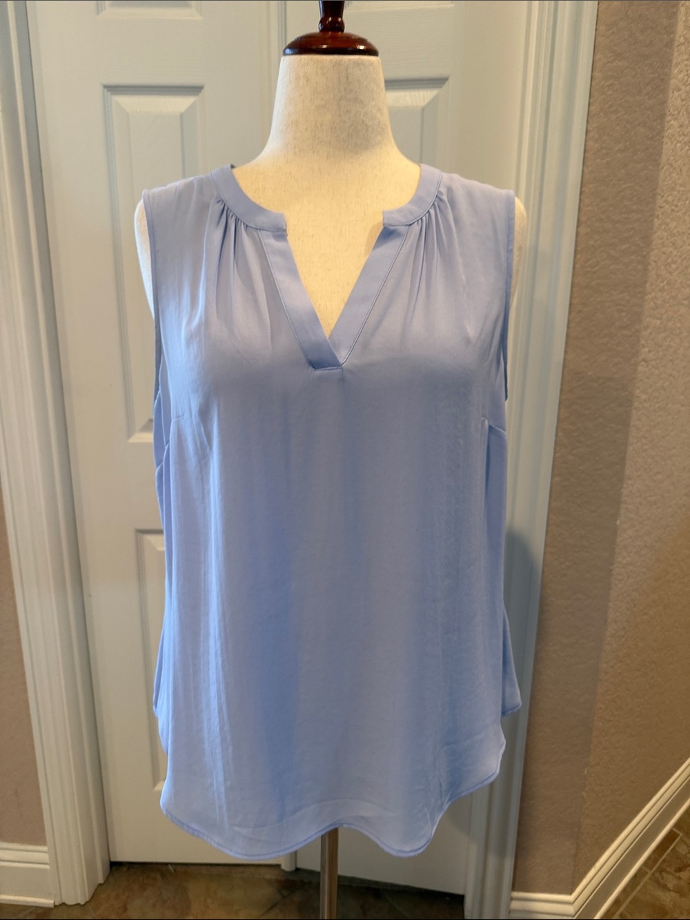 Talbots Pale Blue Sleeveless Notch-Neck Camisole